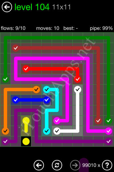 Flow Game 11x11 Mania Pack Level 104 Solution