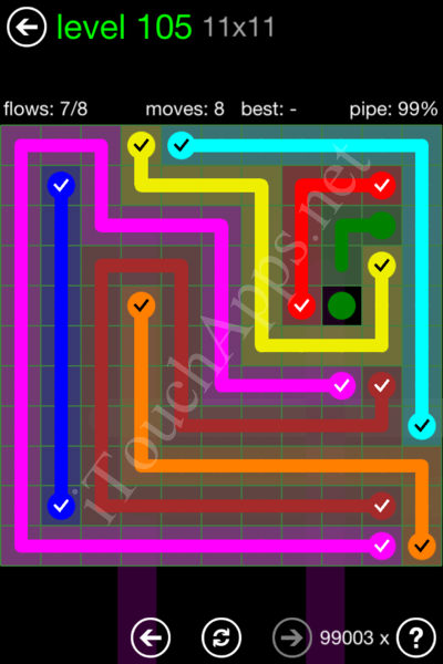 Flow Game 11x11 Mania Pack Level 105 Solution