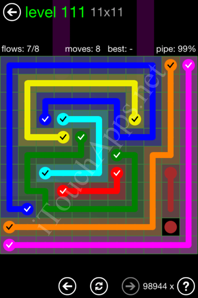 Flow Game 11x11 Mania Pack Level 111 Solution