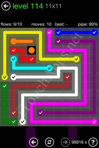 Flow Game 11x11 Mania Pack Level 114 Solution