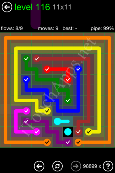 Flow Game 11x11 Mania Pack Level 116 Solution