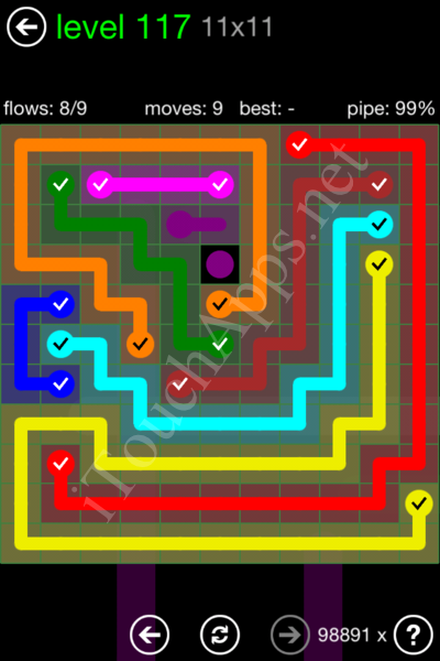 Flow Game 11x11 Mania Pack Level 117 Solution