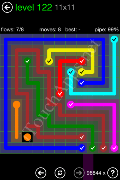 Flow Game 11x11 Mania Pack Level 122 Solution