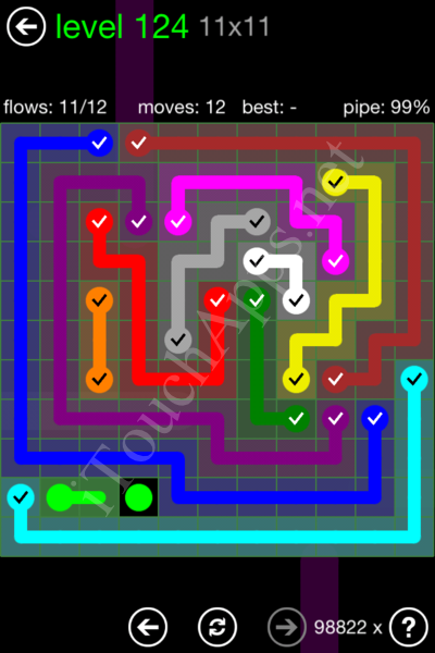 Flow Game 11x11 Mania Pack Level 124 Solution