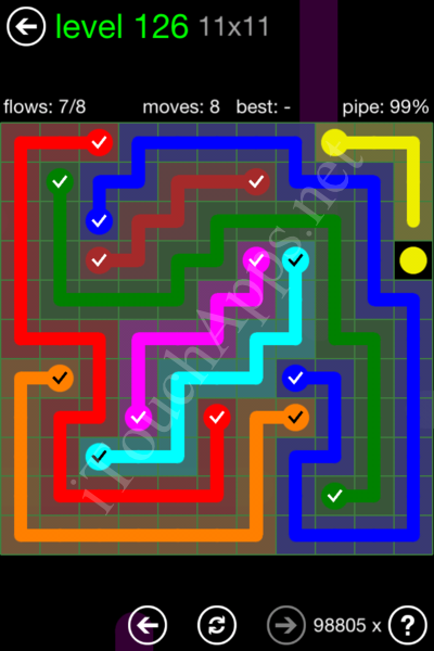 Flow Game 11x11 Mania Pack Level 126 Solution