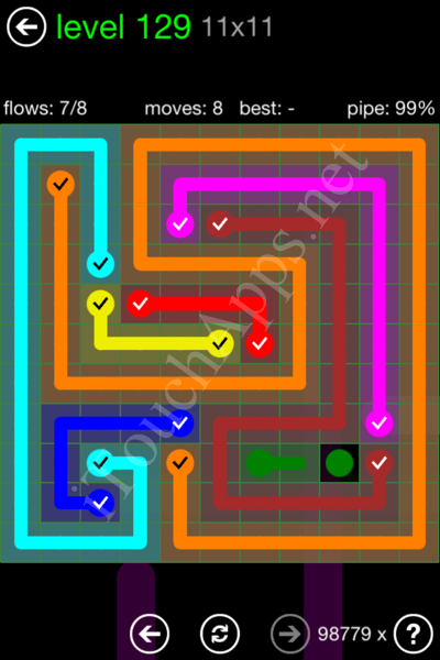Flow Game 11x11 Mania Pack Level 129 Solution