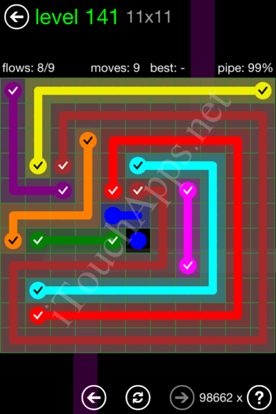 Flow Game 11x11 Mania Pack Level 141 Solution