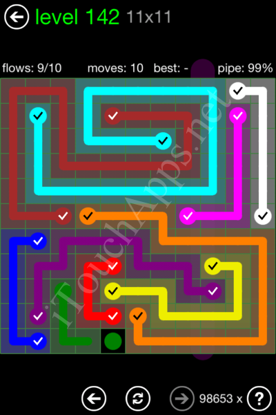 Flow Game 11x11 Mania Pack Level 142 Solution