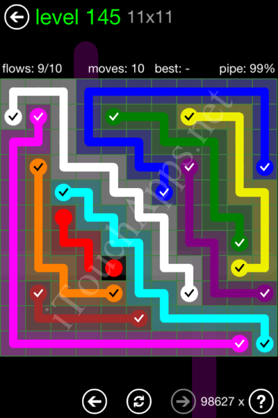 Flow Game 11x11 Mania Pack Level 145 Solution