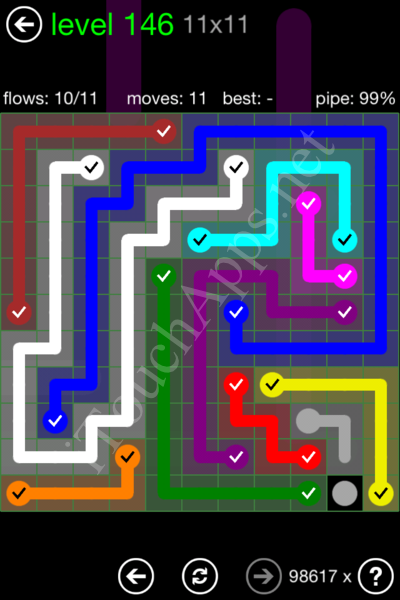 Flow Game 11x11 Mania Pack Level 146 Solution