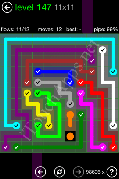 Flow Game 11x11 Mania Pack Level 147 Solution