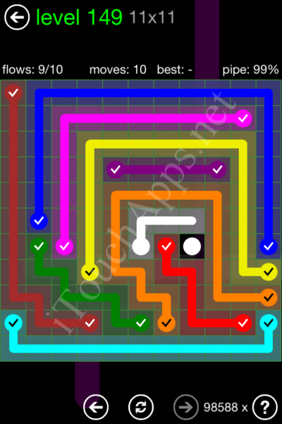 Flow Game 11x11 Mania Pack Level 149 Solution