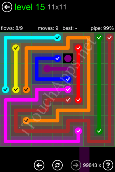 Flow Game 11x11 Mania Pack Level 15 Solution