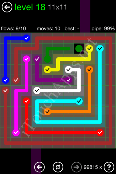 Flow Game 11x11 Mania Pack Level 18 Solution