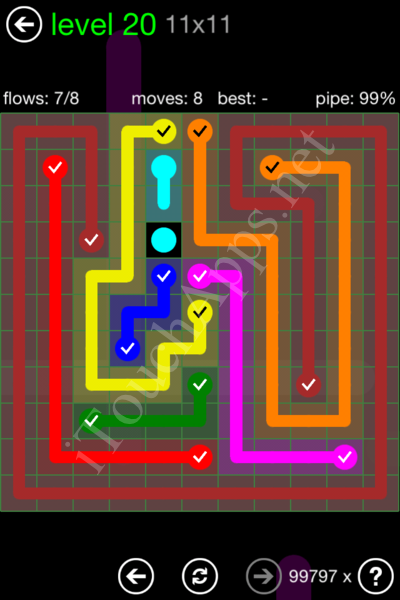 Flow Game 11x11 Mania Pack Level 20 Solution