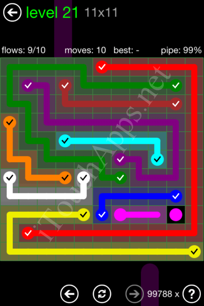Flow Game 11x11 Mania Pack Level 21 Solution