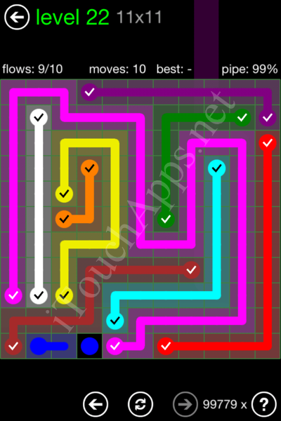 Flow Game 11x11 Mania Pack Level 22 Solution