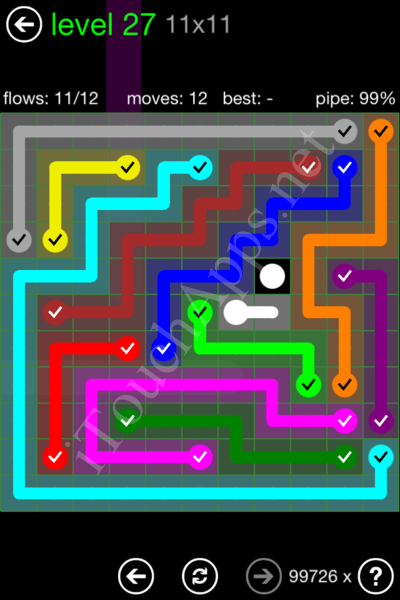 Flow Game 11x11 Mania Pack Level 27 Solution