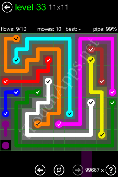 Flow Game 11x11 Mania Pack Level 33 Solution