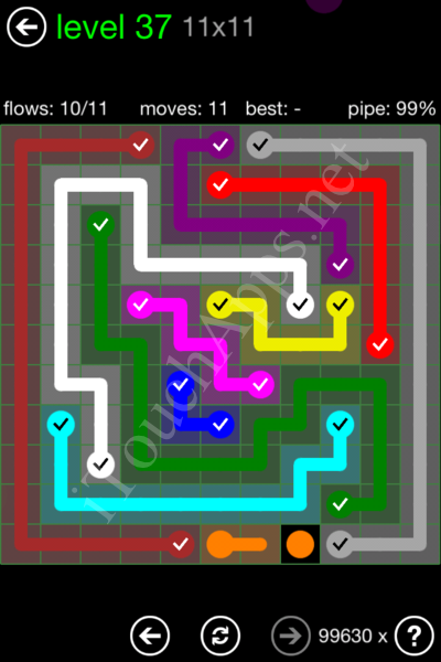 Flow Game 11x11 Mania Pack Level 37 Solution