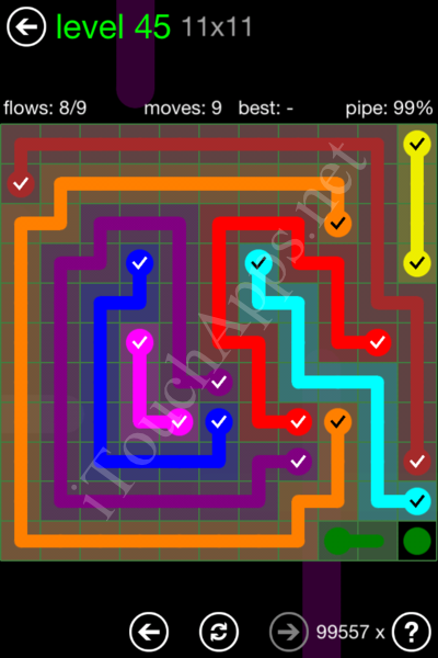 Flow Game 11x11 Mania Pack Level 45 Solution