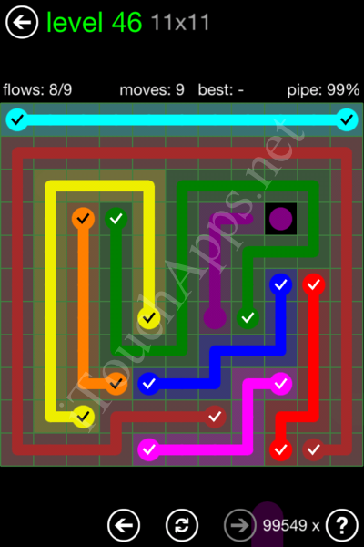 Flow Game 11x11 Mania Pack Level 46 Solution