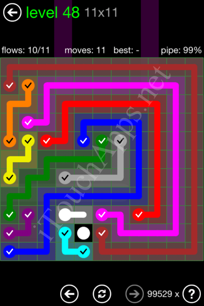 Flow Game 11x11 Mania Pack Level 48 Solution