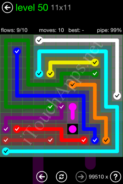 Flow Game 11x11 Mania Pack Level 50 Solution