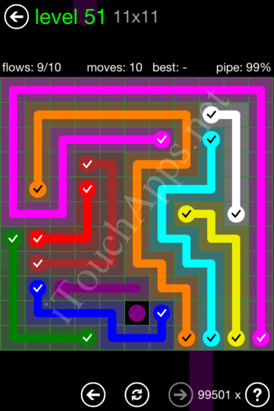 Flow Game 11x11 Mania Pack Level 51 Solution