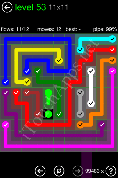 Flow Game 11x11 Mania Pack Level 53 Solution