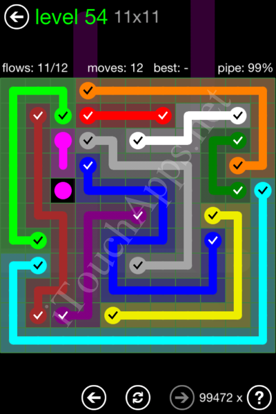 Flow Game 11x11 Mania Pack Level 54 Solution