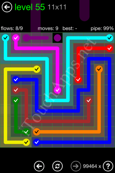 Flow Game 11x11 Mania Pack Level 55 Solution