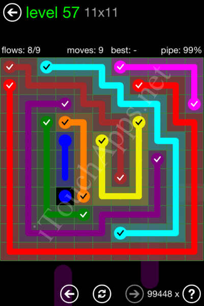 Flow Game 11x11 Mania Pack Level 57 Solution