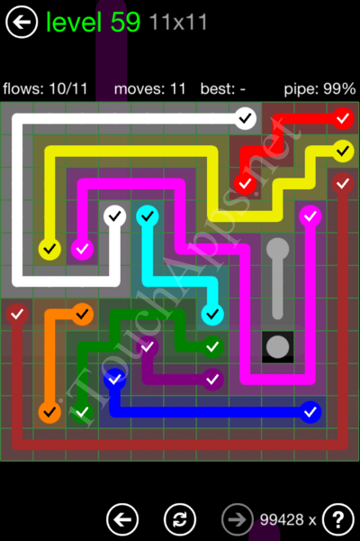 Flow Game 11x11 Mania Pack Level 59 Solution