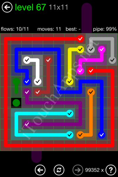 Flow Game 11x11 Mania Pack Level 67 Solution