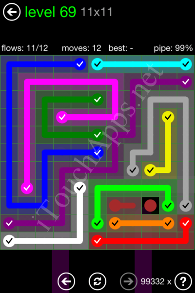 Flow Game 11x11 Mania Pack Level 69 Solution