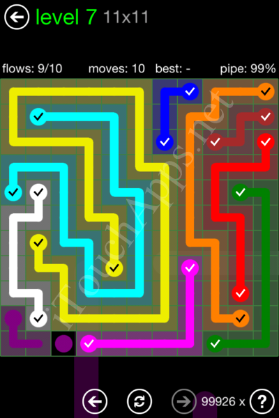 Flow Game 11x11 Mania Pack Level 7 Solution