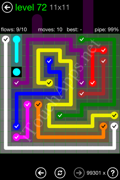 Flow Game 11x11 Mania Pack Level 72 Solution