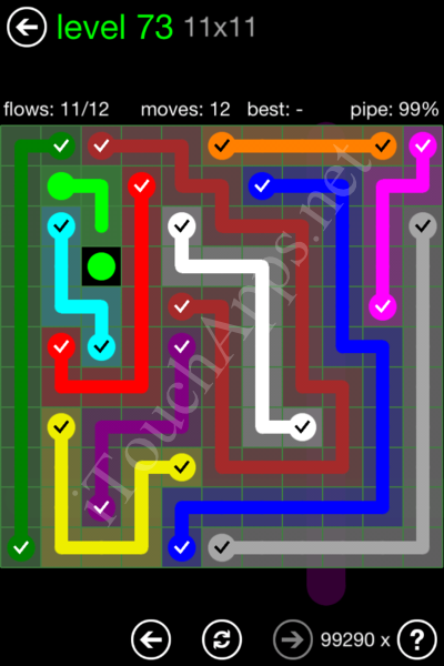 Flow Game 11x11 Mania Pack Level 73 Solution