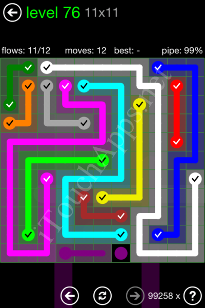 Flow Game 11x11 Mania Pack Level 76 Solution