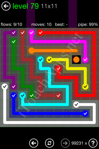Flow Game 11x11 Mania Pack Level 79 Solution