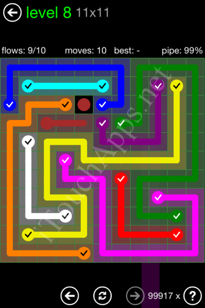 Flow Game 11x11 Mania Pack Level 8 Solution