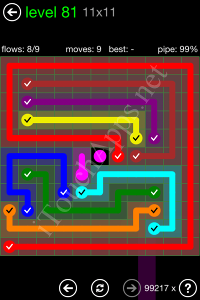 Flow Game 11x11 Mania Pack Level 81 Solution