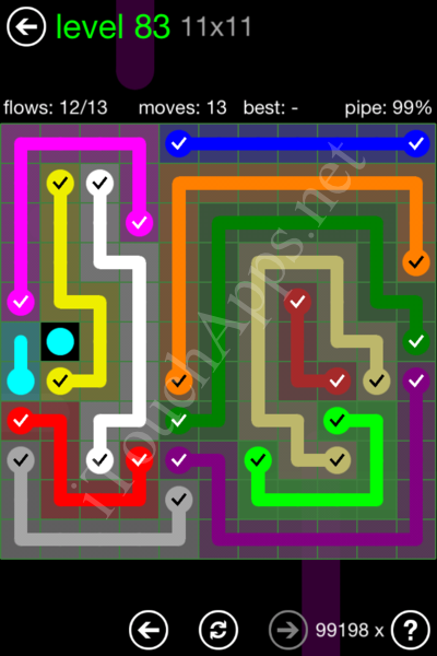 Flow Game 11x11 Mania Pack Level 83 Solution