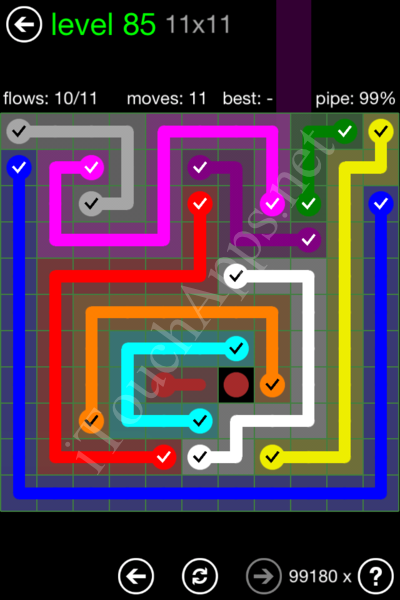Flow Game 11x11 Mania Pack Level 85 Solution