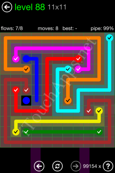 Flow Game 11x11 Mania Pack Level 88 Solution