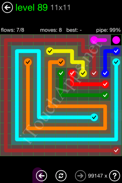 Flow Game 11x11 Mania Pack Level 89 Solution