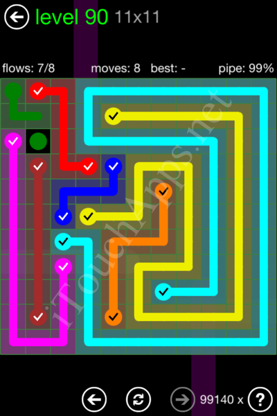 Flow Game 11x11 Mania Pack Level 90 Solution
