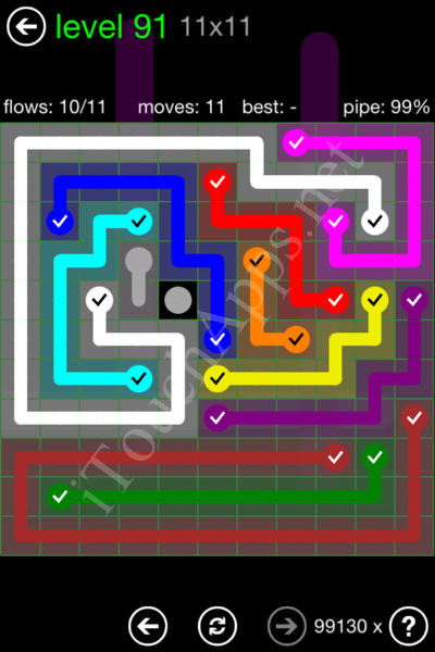 Flow Game 11x11 Mania Pack Level 91 Solution