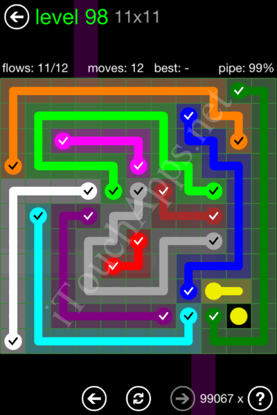 Flow Game 11x11 Mania Pack Level 98 Solution